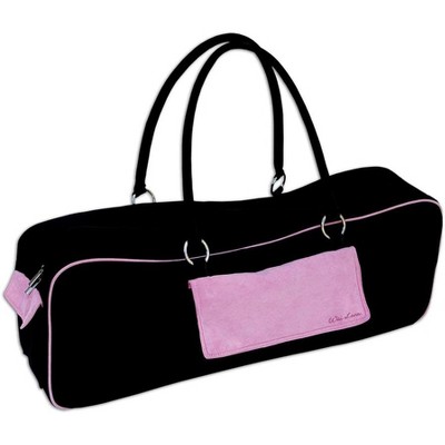 Wai Lana Yoga Urban Bag with Two-way Zipper and Multi-functional Storage Pockets (Black with Pink)