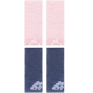 REGALWOVEN 4 Pcs 100% Cotton Floral Embroidered Soft Absorbent Decorative Hand Towel - 1 of 4
