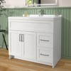 Bath Vanity Cabinet without Top 36 in. W x 21.5 in. D x 33.5 in. H White Bathroom Vanity with Brushed Nickel Handle - 4 of 4