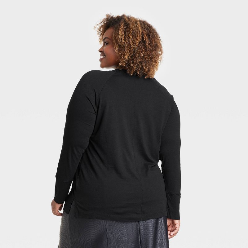 Women's Long Sleeve Relaxed V-Neck T-Shirt - Ava & Viv™, 2 of 4
