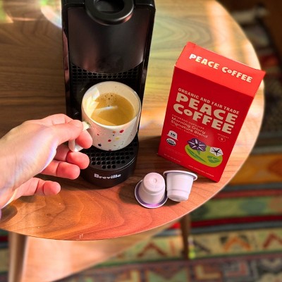 Peace Coffee Morning Glory Light Roast Nespresso Original Line Compatible Espresso Coffee Capsules - 10ct