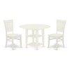 East West Furniture PSNA3-SBR-C 3 PcRectangular Kitchen Table having 12in Leaf and 2Fabric Dinette Chairs in Saddle Brown . - 2 of 4