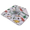 NoJo -Welcome to the Universe Baby - Jurassic World Grey, Green, Orange and Yellow, Grey Plush Dinosaur Raptor Security Baby Blanket - 3 of 4