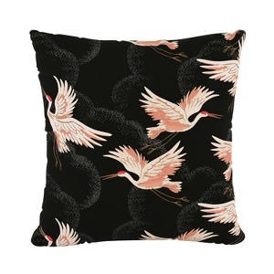 Crane Print Throw Pillow - Skyline Furniture: Modern Linen & Cotton, Indoor Novelty Decor, Zippered - 1 of 4