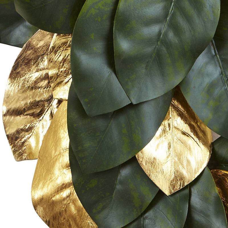 22&#34; Artificial Magnolia Leaf Wreath Gold - Nearly Natural, 3 of 5