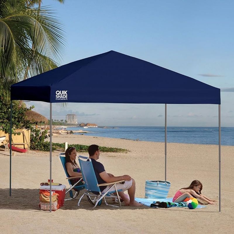 Quik Shade 10 by 10 Foot Instant Canopy with White Legs Accommodates Up to 12 People for Outdoor Recreational Activities, Royal Blue, 4 of 7