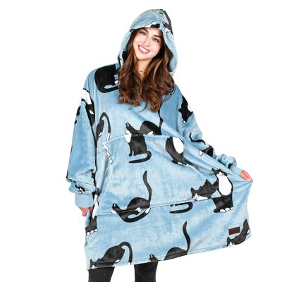 Tirrinia Women Printed Oversized Fleece Wearable Blanket Hoodie Sweatshirt Soft Cozy Gift Wife Woman