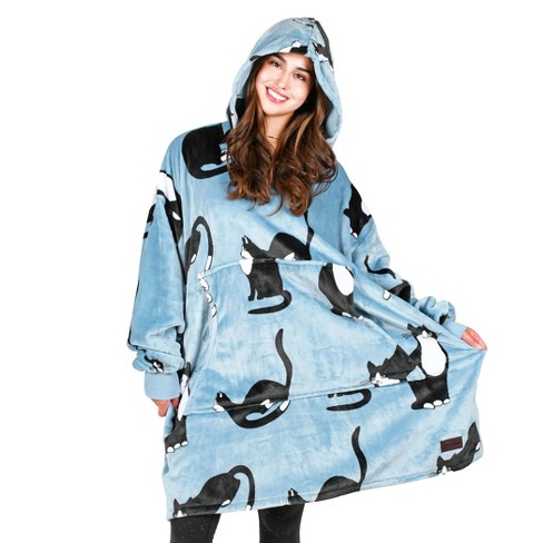 Tirrinia Wearable Blanket Oversized Hoodie For Adults Wonder Cat