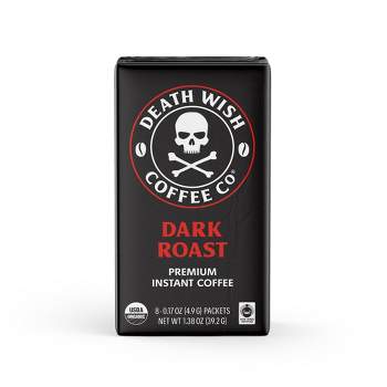 Death Wish Instant Coffee Dark Roast Ground - 8ct