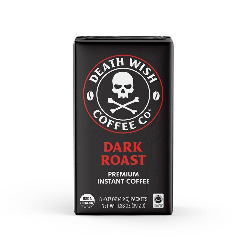 Death Wish Instant Coffee Dark Roast Ground - 8ct, 1 of 9