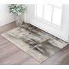 Ivory Gray and Brown Abstract Power Loom Area Rug - 2 of 4