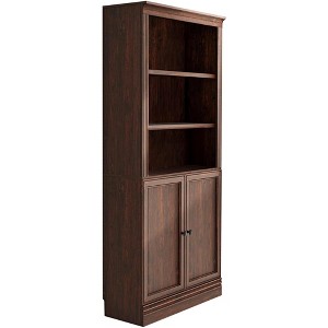 VAUXHILL & CO. Halston Standard  Bookcase and Doors, Adjustable Storage Display Shelving Unit, Home & Office, 72.6" H x 31.5" W x 14.5" D, Dark Cherry - 1 of 4