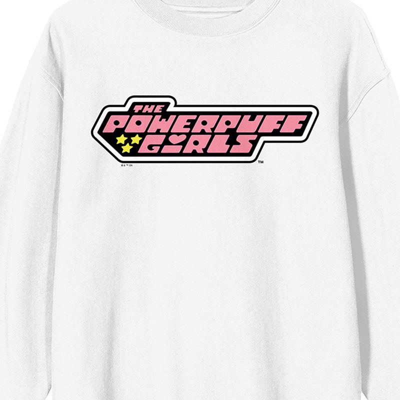 Powerpuff Girls Team Blossom Crew Neck Long Sleeve White Adult Sweatshirt, 2 of 5