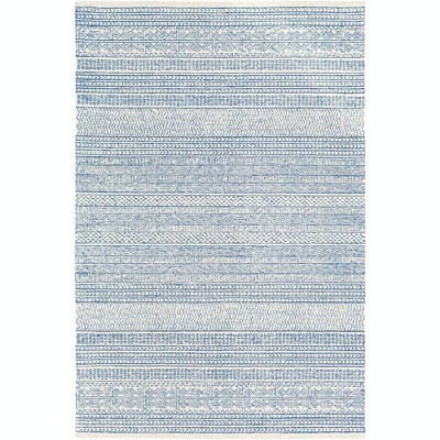 Mark & Day Melun 4'x6' Rectangle Tufted Indoor Area Rugs Denim: Geometric Bohemian Wool, Stain-Resistant, Pet Friendly