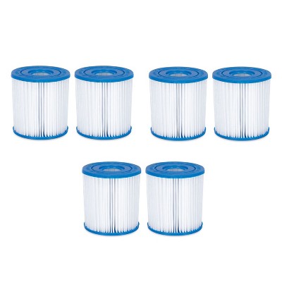 Summer Waves P57100402 Replacement Type I Swimming Pool and Hot Tub Spa Cartridge with Heavy Duty Ultimate Filtration Paper (6 Pack)