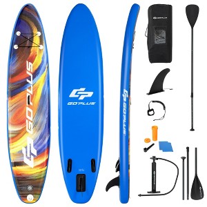 Costway 10'5''/11' Inflatable Stand Up Paddle Board SUP Surfboard with Aluminum Paddle - 1 of 4