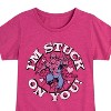 Girls' - Marvel - Spider-man Valentine I'm Stuck On You Fitted Short Sleeve Graphic T-Shirt - 2 of 4