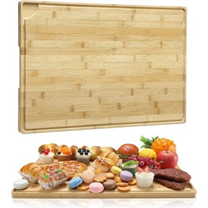 TackView Cutting Board, Bamboo Cutting Board with Juice Groove,  Knife Friendly Chopping Board,24*16*0.8in - 1 of 4