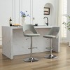Modern Polyurethane Leather Height Bar Stool With Backrest Set of 2,360˚ Swivel Stool,Modern Stool Bar,Height Counter Stool-Cuddlewood - 2 of 4