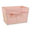 Design Imports Set of 5 Antique White Chicken Wire Liner Baskets Blush: Iron & Cotton Storage, Rectangle, Hand Wash - 4 of 4
