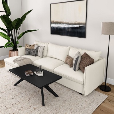 Verso Black Solid Pine Wood Rectangular Coffee Table, 48 Inch