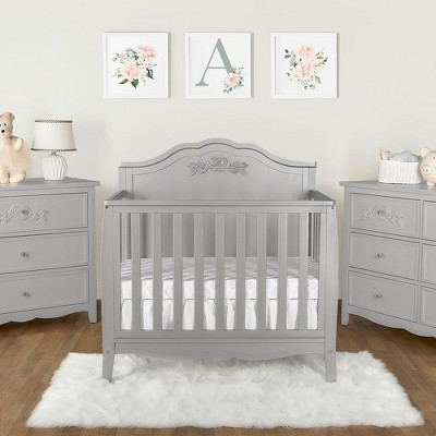 Rose Platinum 4-in-1 Convertible Mini Crib with Rose Detailing