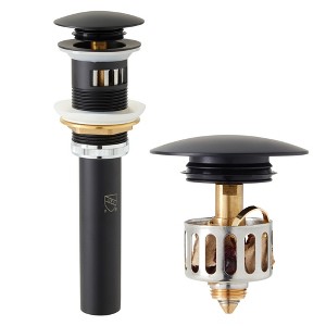 Built Industrial Universal Pop Up Bathroom Sink Drain Stopper With Overflow and Detachable Basket - 2.6 x 8.5 Inches - 1 of 4