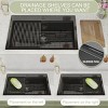 CHEVNI Kitchen Sink Stainless Steel Single Bowl With Cutting Board Drop In Top Mount Black - 4 of 4