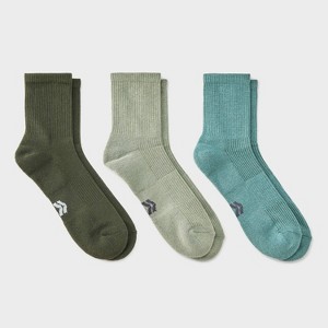 Men's Tonal Quarter 3pk Crew Socks - All In Motion™ 6-12 - 1 of 3