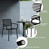 WestinTrends Playa 5-Piece Indoor Outdoor Metal Patio Dining Table Set With Stackable Plastic Patio Arm Chairs - 3 of 4