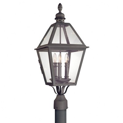 Troy Lighting Townsend 3 - Light Post Light in  Natural Bronze Clear Shade