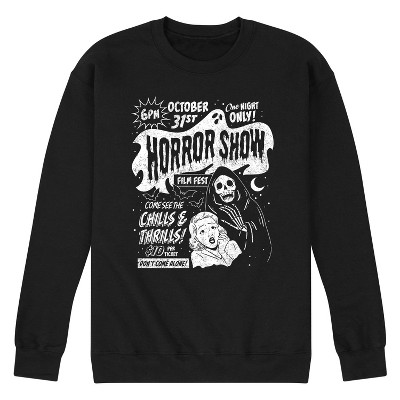 Men's Instant Message Horror Show Poster Graphic Fleece Sweatshirt - Black - Small