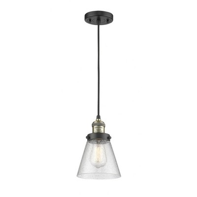 Cone - 1 Light Cord Hung Mini Pendant In Industrial Style-10 Inches Tall and 8 Inches Wide
