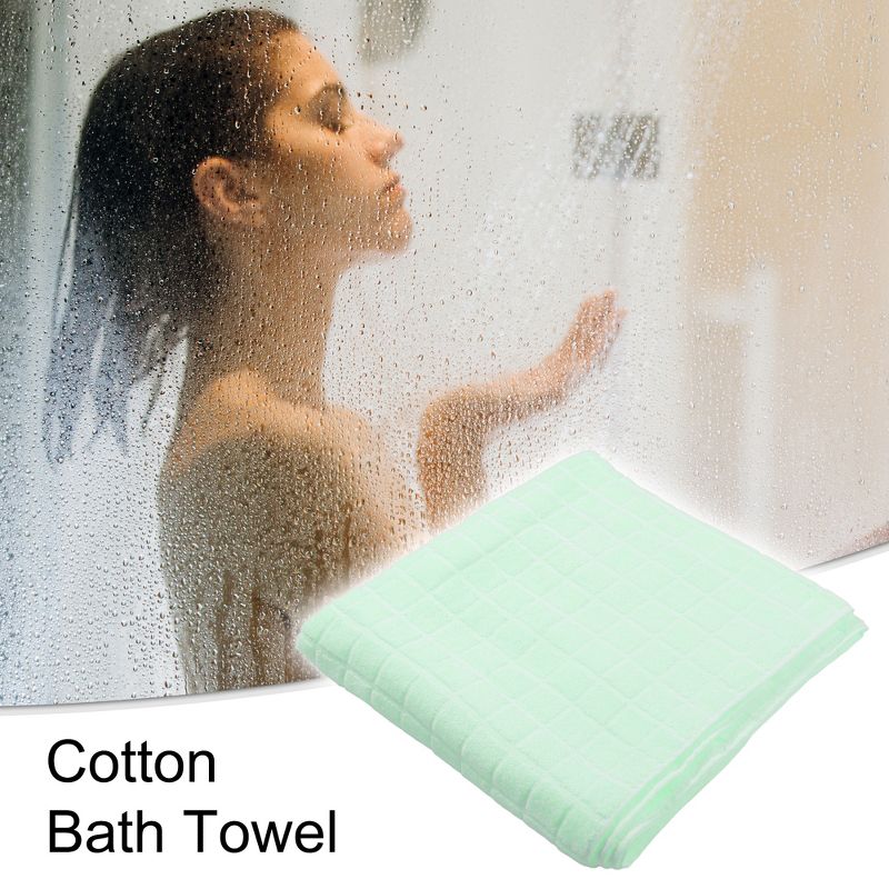 Unique Bargains Bathroom Shower Classic Soft Absorbent Cotton Bath Towel 55.12"x28.74" 1 Pc, 2 of 7