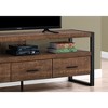 59" Laminate Reclaimed Wood-Look TV Stand with 3 Drawers, Open Shelf and Black Metal Frame for Living Room - 3 of 4