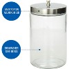 Mabis Decorative Glass Apothecary Jar with Metal Lid, 4.1x3.9x7" – Stylish Storage for Kitchen or Bathroom - 3 of 4