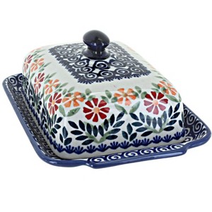 Blue Rose Polish Pottery M080 Manufaktura Large Butter Dish - 1 of 1