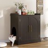 Cat Litter Box Enclosure, Hidden Litter Box Furniture with Removable Dividers & Reversible Entrance - 2 of 4