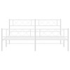 vidaXL White Metal Bed Frame with Headboard, Footboard & Metal Slats, Double Bed, Extra Storage Space Underneath - 3 of 4