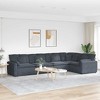 vidaXL Modular Sofa Dark Grey Velvet (100% polyester) L-shaped Modular - 2 of 4