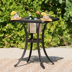 Maggift Patio End Tables, Stylish End Tables for Indoor and Outdoor Use, Ideal for Gardens, Backyard, Special Design, Black, 21"*21"*25" - 1 of 4