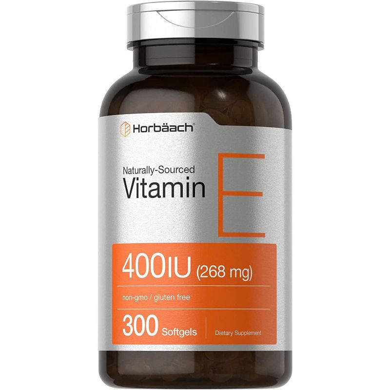 Horbaach Natural Vitamin E 400 IU | 300 Softgels, 1 of 3