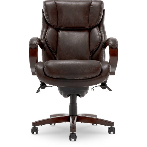 La-Z-Boy Bellamy Executive Bonded Leather Office Chair, Coffee Brown