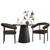35" Modern Dining Set for 2,Wooden Round Dining Table with Upholstered Velvet Curved Armrest Dining Chair for Small Space Dining Room - 2 of 4