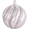 Christmas By Krebs 4 3/4" Shatterproof Christmas Ornaments - Silver with Silver/White Swirls [4 Count] - 2 of 4