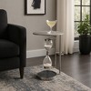 Metal End Table with Hourglass Accent for Home Decor - Side Table for Small Spaces, Bedroom, or Living Room Decor - Drink Table - 2 of 4