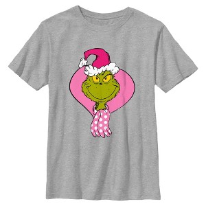 Boys Dr. Seuss Pink Christmas Mean One T Shirt - 1 of 4