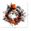 Nearly Natural 30” Spider and Skull with Top Hat Halloween Wreath - 2 of 4