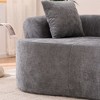 Okak Modern Crescent-shaped Low-back Sofa Couch with Deep Cushions & Pillows,Chenille Fabric Futon Couch for Living Room,Apartments - 4 of 4