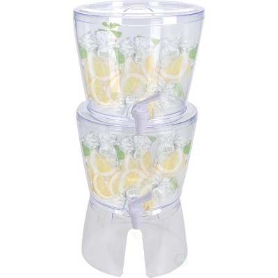 Basicwise Stackable Juice and Water Beverage Dispensers with Stand, 2.8 Gallon